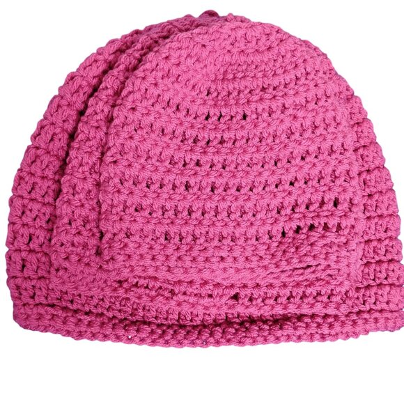 Crochet Dark Pink Hat - Picture 1 of 4